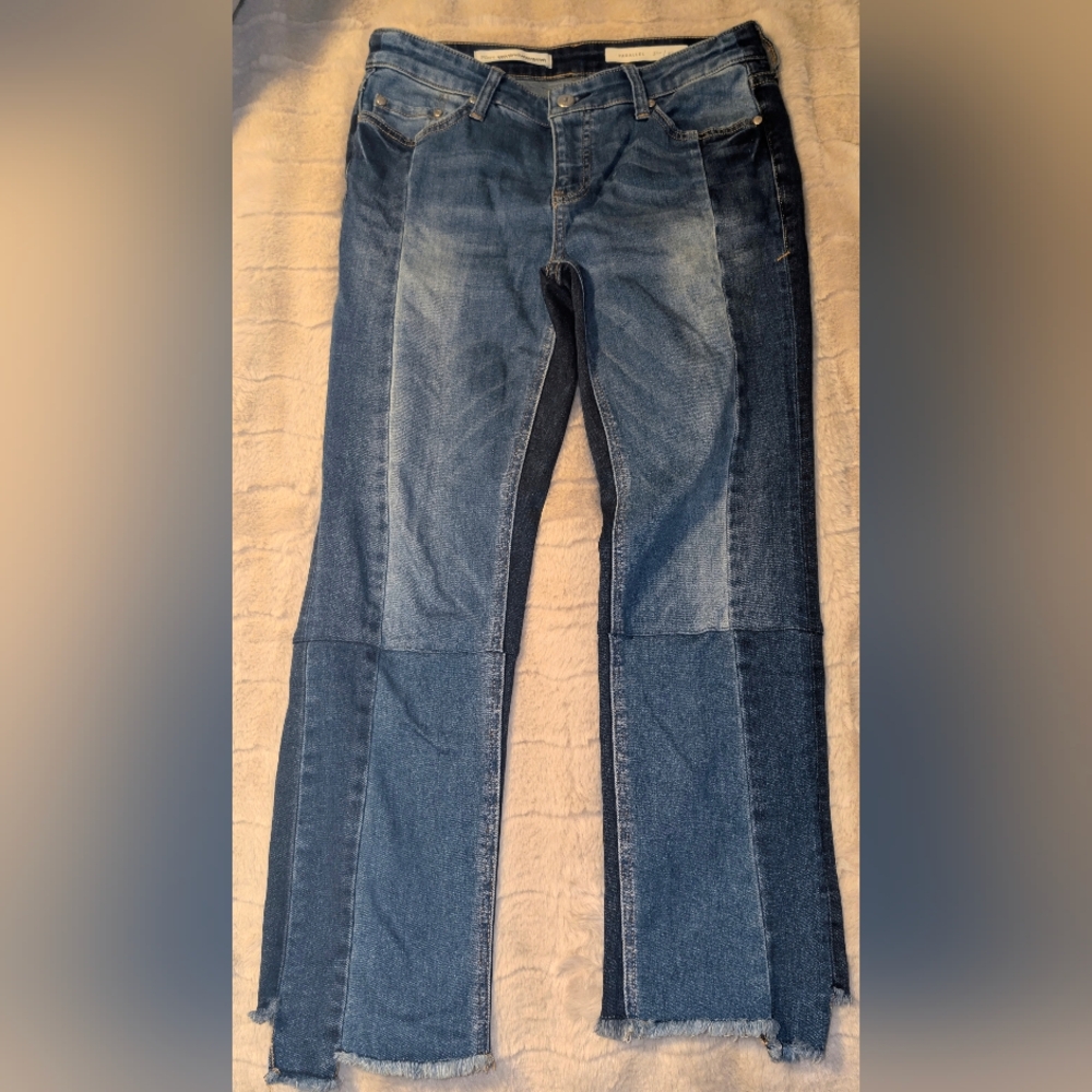 Pilcro Parallel Patchwork Straight Leg Raw Hem Bl… - image 2